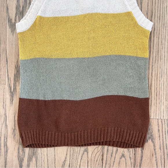 Mine Women’s Striped Multicolor Knit Tank Top Size Small - Picture 3 of 12